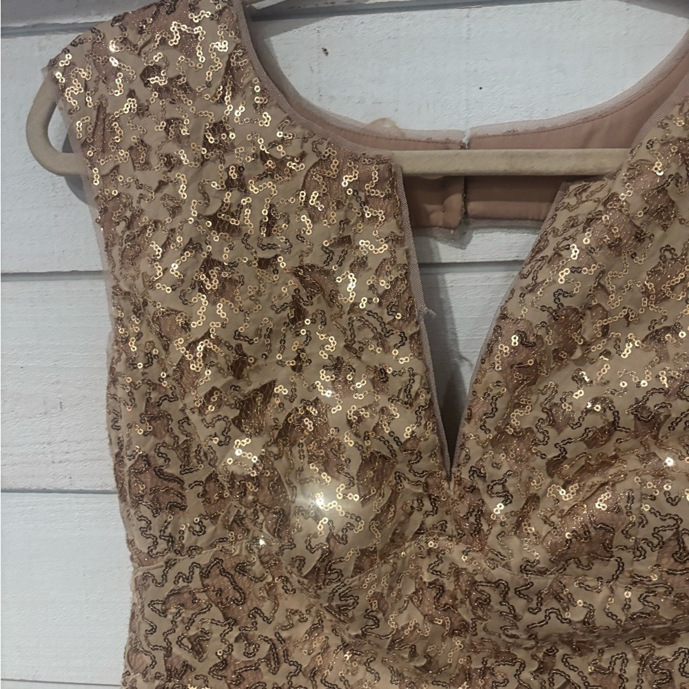 BCBGMaxAzria Gold Sequin Mini Dress in size 8 - Picture 9 of 15